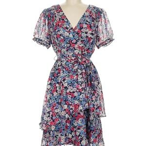 NWT Tahari Arthur S Levine size 8 Floral Ruffled dress